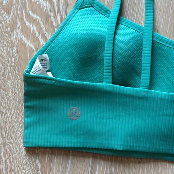 lululemon Like A Cloud Ribbed Bra Light Support Teal Sz4 - Picture 5 of 8